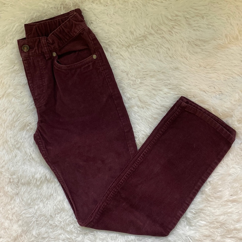 Brooks Brothers boys adjustable waist corduroy burgundy pants size 10